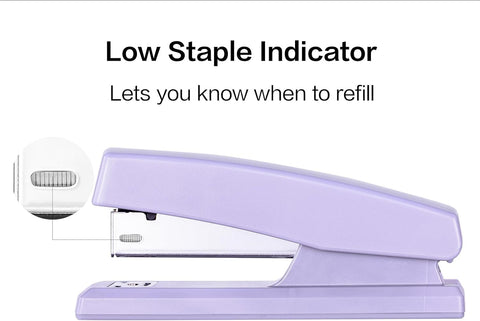 Deli Stapler, Desktop Staplers with 640 Staples, 25 Sheet Capacity, Purple