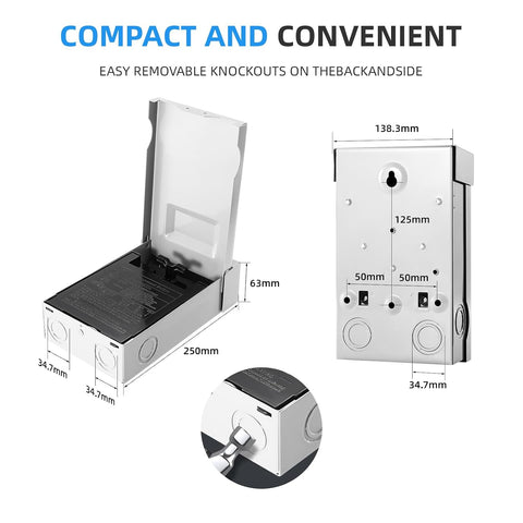 30 Amp AC Disconnect Switch Outdoor 120/240VAC Pull Out Switch