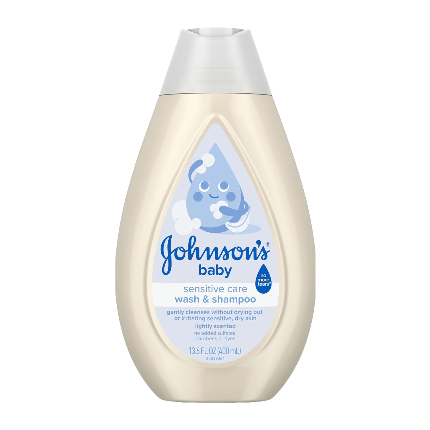 Johnson's Baby Sensitive Care Baby Wash & Shampoo, Light Scent, 13.6 fl oz
