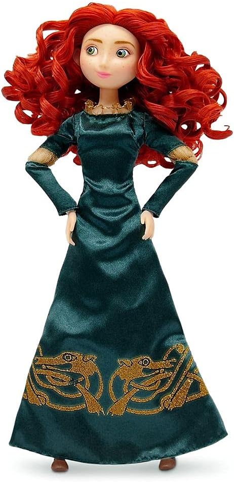 Disney Store Official Princess Classic Doll (Merida), 11 Inches, Includes Brush with Molded Details, Fully Posable Toy in Classic Outfit - Disney Princess Toys