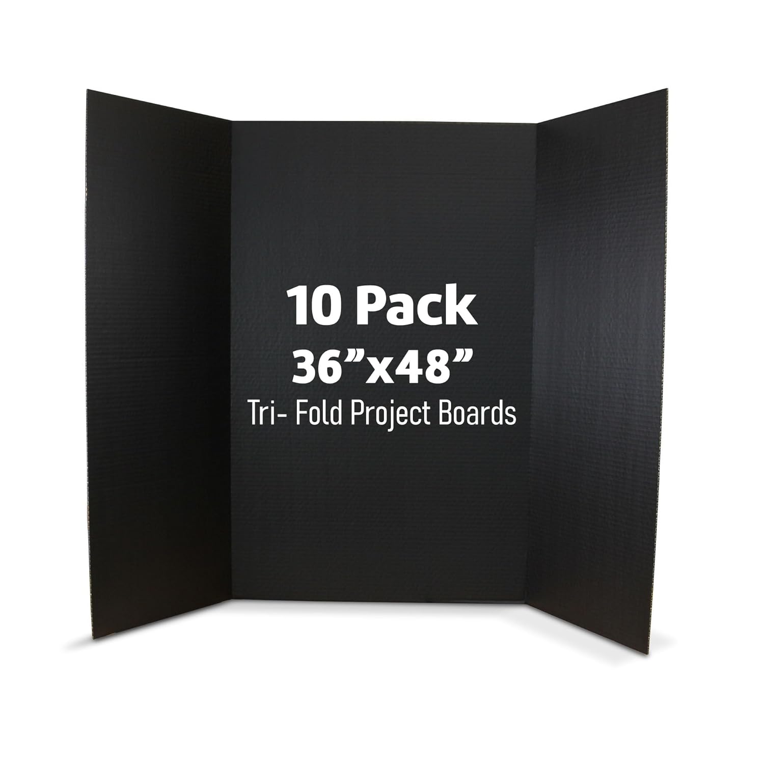 Flipside Products 36” x 48” Project Boards for Presentations, Science Fair, School Projects, Event Displays and Trifold Picture Board, Proudly Made in USA - Black - 10 Pack