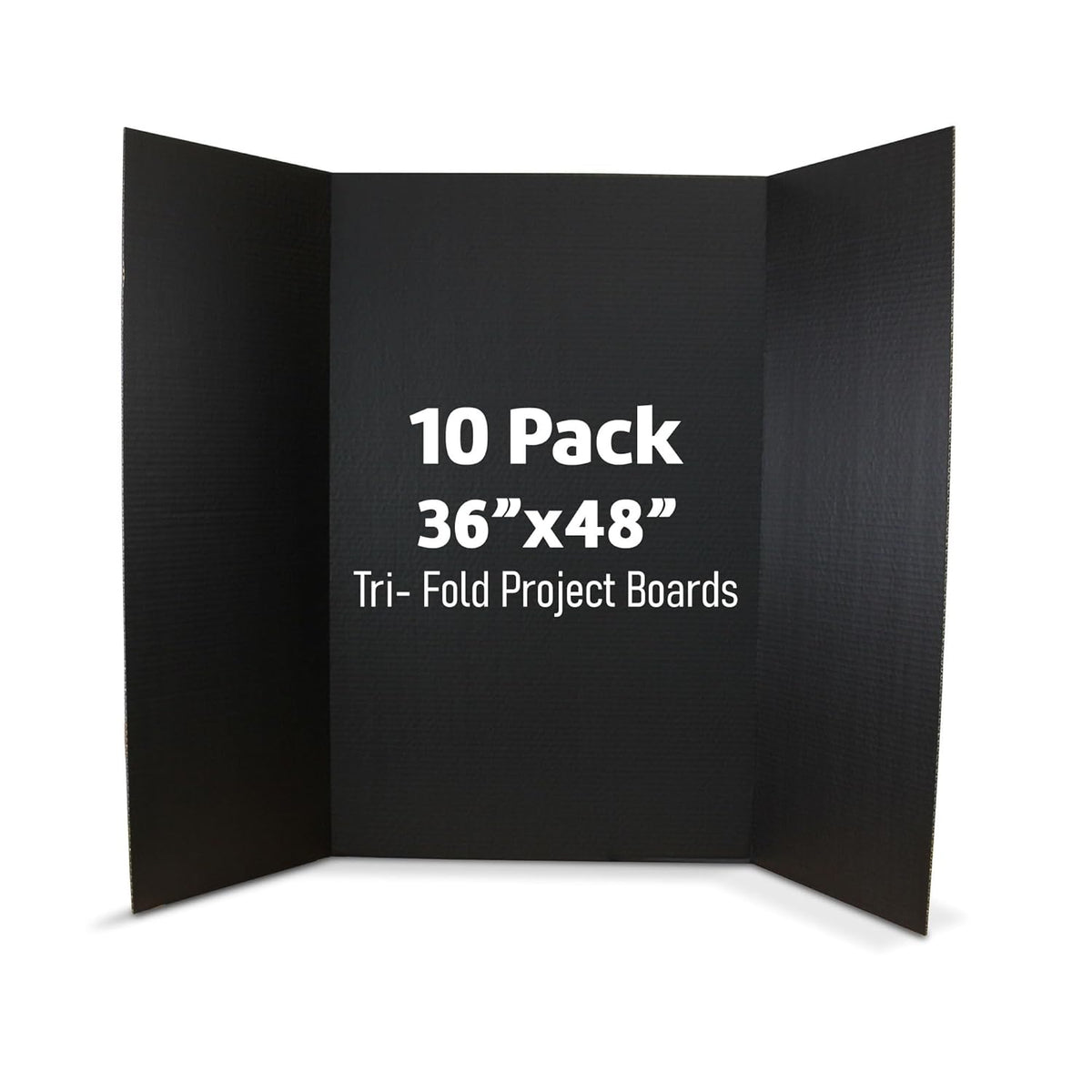 Flipside Products 36” x 48” Project Boards for Presentations, Science Fair, School Projects, Event Displays and Trifold Picture Board, Proudly Made in USA - Black - 10 Pack