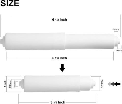 2 Pack White Toilet Paper Holder Spring Loaded Roller Replacement Rod