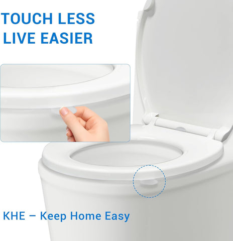 KHE Round Toilet Seat, Soft Close, 16.5 Inch, White