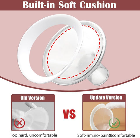 2pcs 25mm Soft Rim Flanges with 106 Degree Wider Opening Angle for Medela Breast Pump, PersonalFit, Freestyle, Maxflow, Freestyle Flex Swing Maxi Connector, Lansinoh Signature Pro