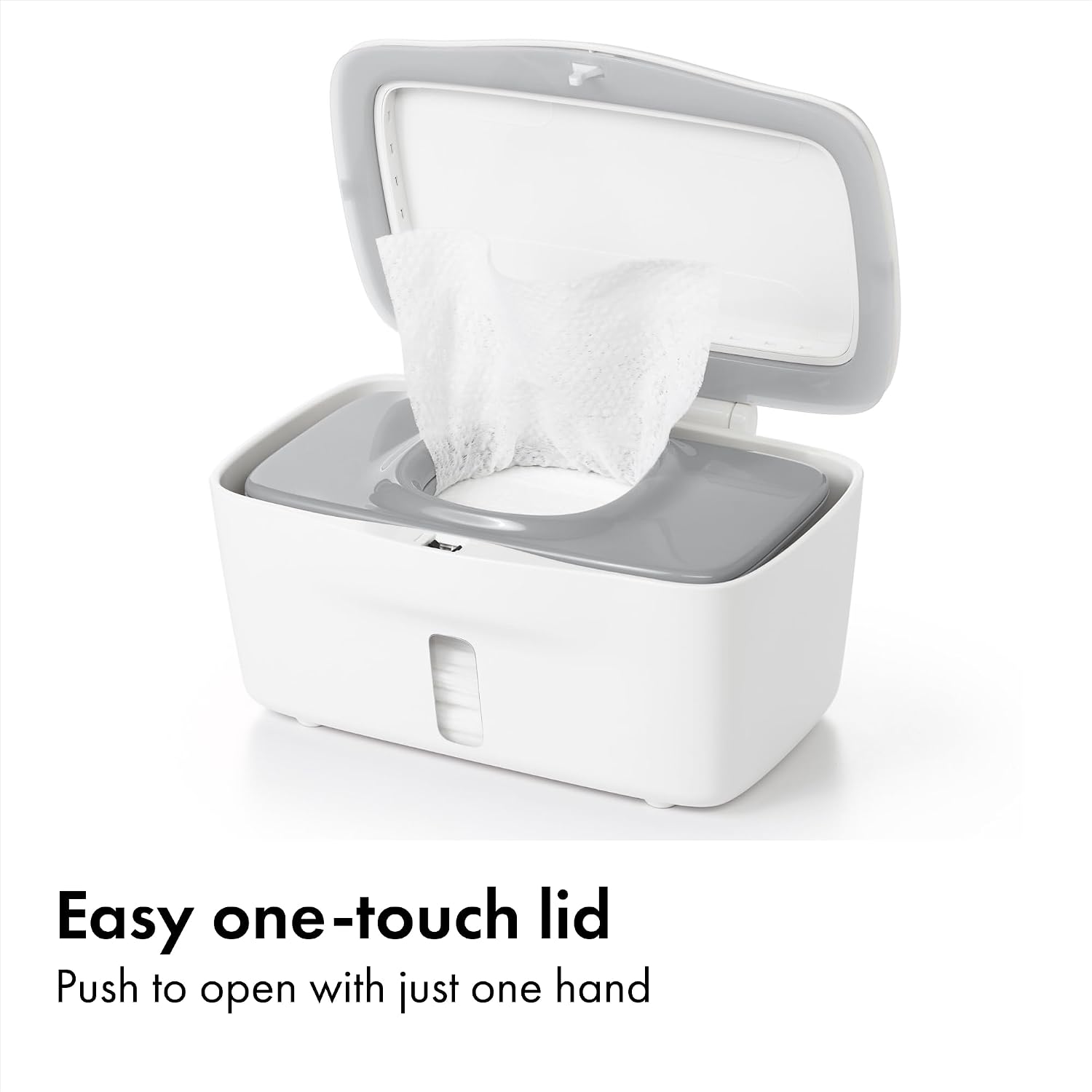 OXO Tot Perfect Pull Baby Wipes Dispenser, Refillable Wipe Holder, Gray