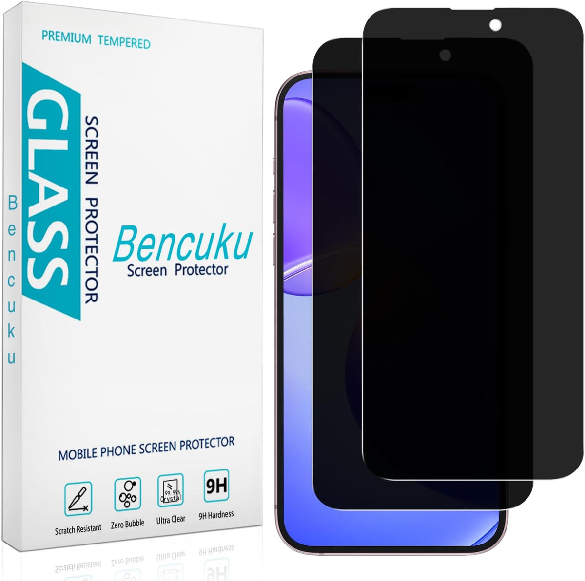 2 Pack Privacy Screen Protector for iPhone 16