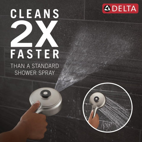 Delta 6-Setting PivotPro 3-in-1 Combination Shower Head with ProClean Spray, Brushed Nickel Round Shower Head Rainfall with Handheld Spray, 1.75 GPM, SpotShield Brushed Nickel 75648SN