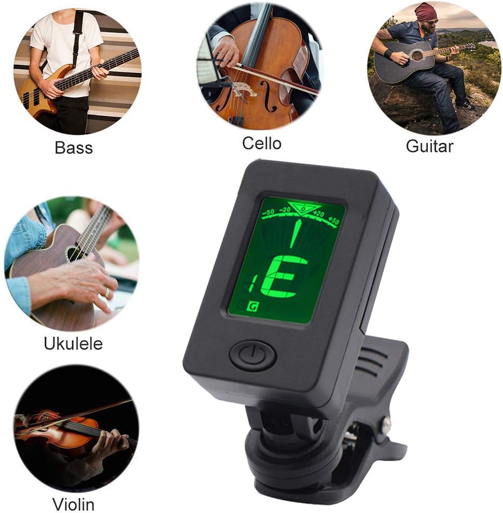 Guitar Capo with Guitar Tuner Clip-On Tuner Guitar Accessoriesor for Acoustic Electric Ukulele