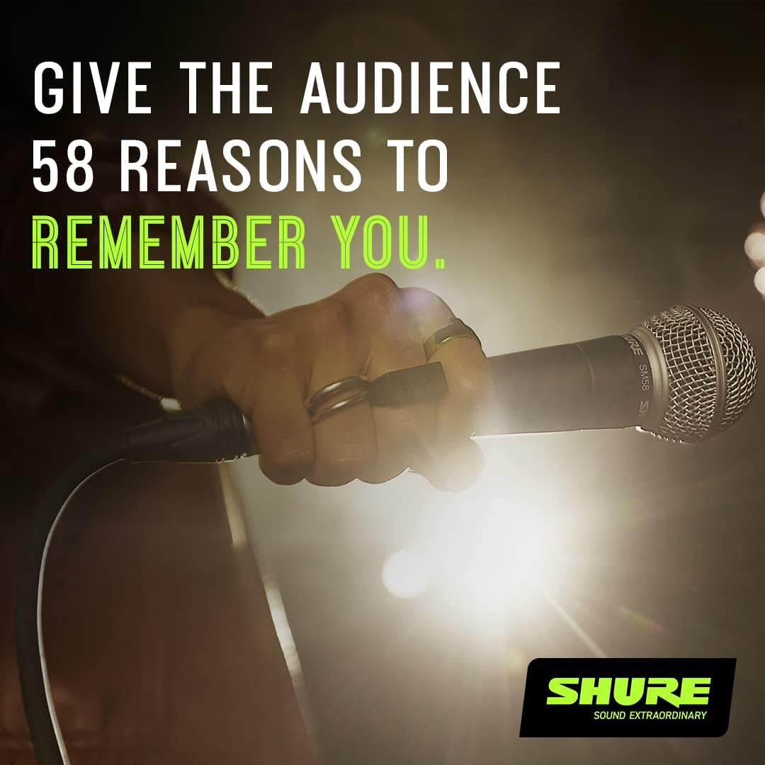 Shure SM58S Pro XLR Dynamic Vocal Microphone with On/Off Switch