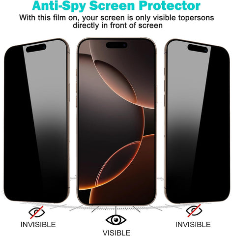 PEHAEL for iPhone 16 Pro Max Privacy Screen Protector+Camera Lens Protector