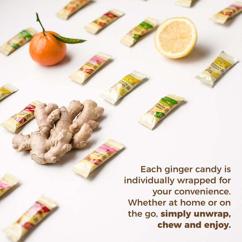 Prince of Peace Ginger Chews Assrted Flavors, 8 oz - Lemon, Lychee, Blood Orange, Mango – Candied Ginger – Candy Pack – Ginger Chews Candy – Natural Candy