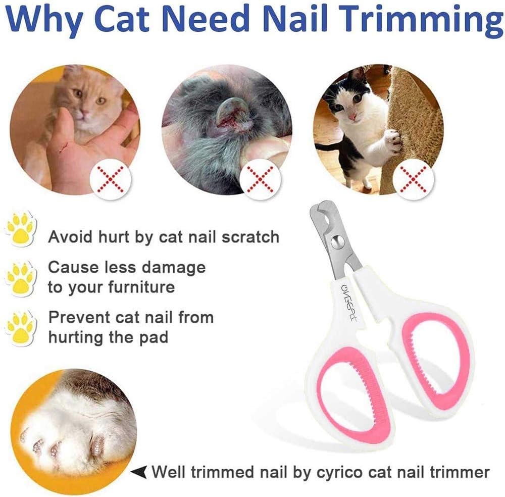 Pet Nail Clippers, Cat & Kitten Claw Nail Clipper Safe Sharp Trimmer