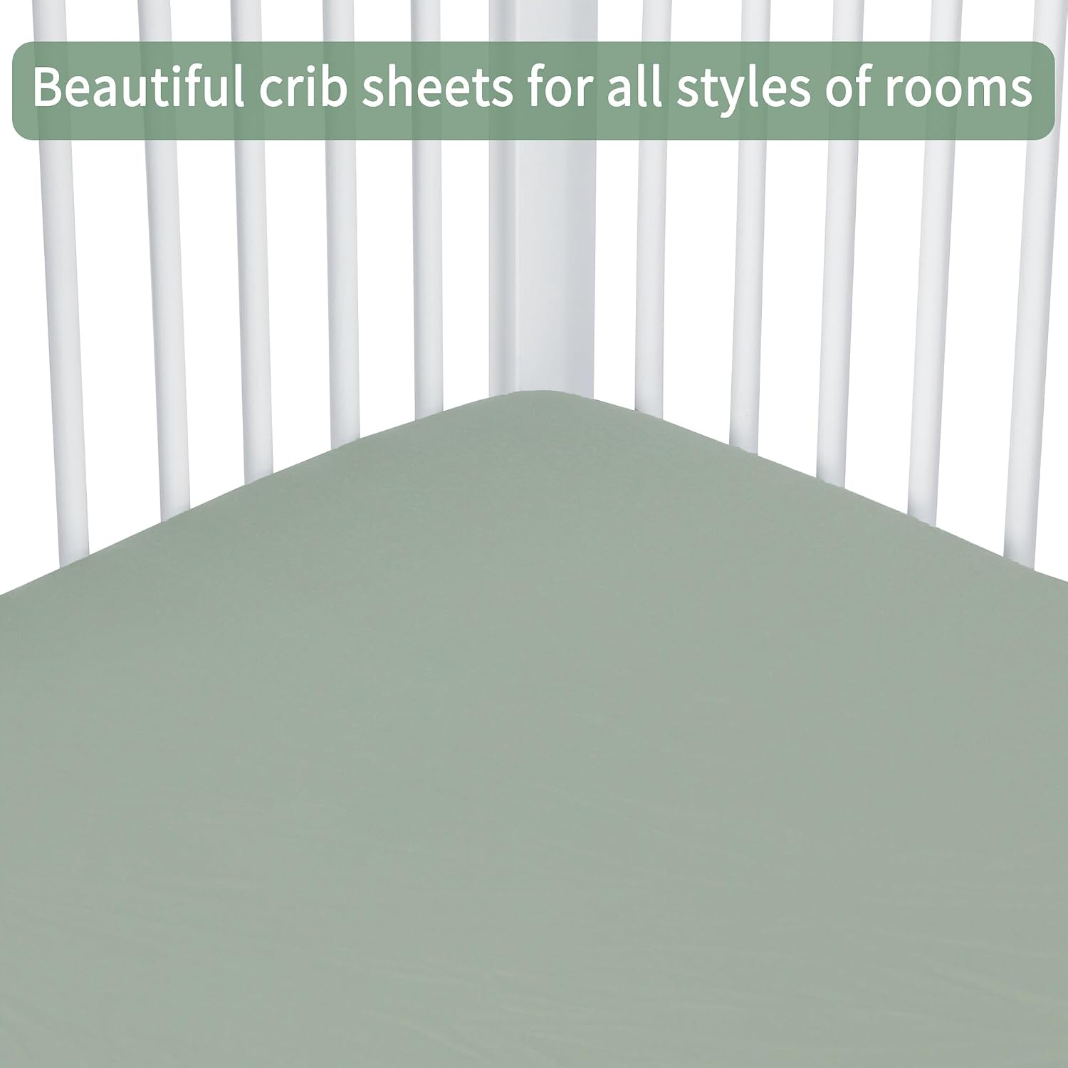 GUNTAIL Baby Crib Sheets for Boys Girls, 2 Pack Fitted Crib Sheet for Standard Crib and Toddler Mattress, Soft Microfiber Baby Sheet 52x28x8in (Brown & Green)