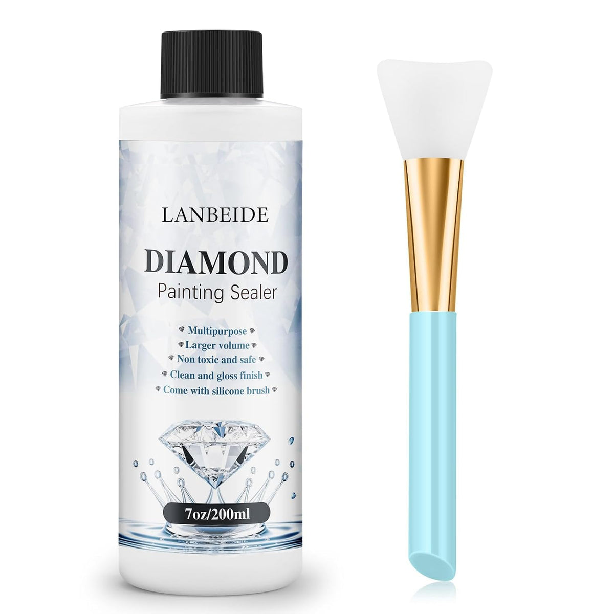 LANBEIDE Diamond Painting Sealer 200ML with Silicone Brush (7 OZ)