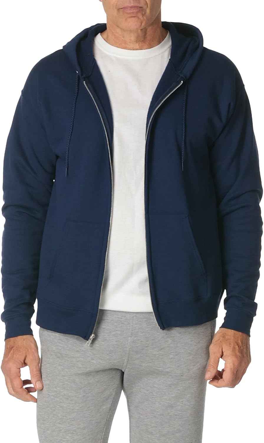 Hanes Men's Zip-up Hoodie, Ecosmart Fleece Full-zip Hoodie for Men, Hooded Sweatshirt
