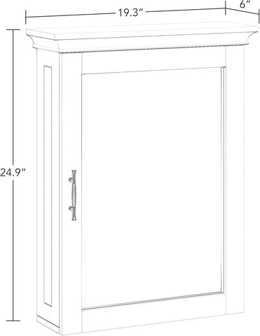 RiverRidge Somerset Bathroom Wall Mount Medicine Cabinet with Mirror, White