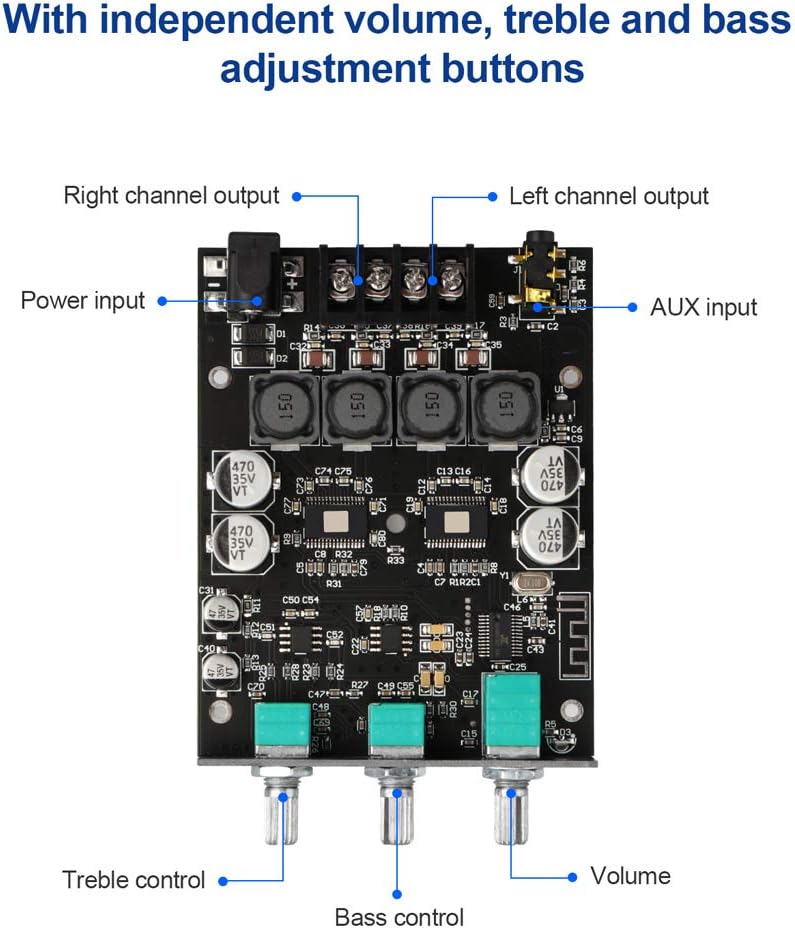 ZK-1002T RPO 2.0 Channel Bluetooth 5.0 Amplifier Board 200W AMP