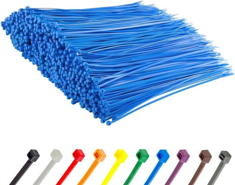 GTSE 14 Inch Blue Zip Ties, 10,000 Bulk Pack, 50lb Strength, UV Resistant Long Nylon Cable Ties, Self-Locking 14" Tie Wraps
