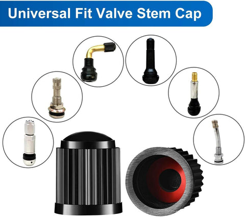 Tire Valve Stem Caps The Upgraded Version has a Sealing Ring for Car, Motorbike, Trucks, Bike, Bicycle （Black） (24)