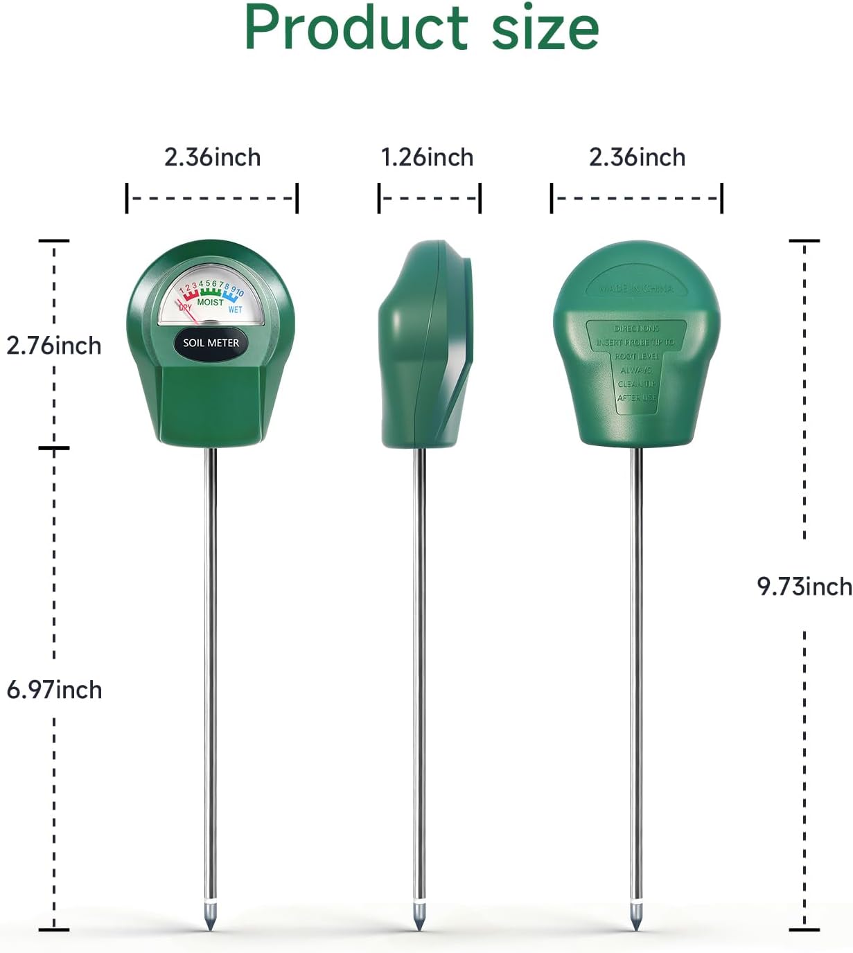 Soil Moisture Meter for Plants, Hygrometer Sensor Water Monitor, Plant Moisture Tester for Indoor Outdoor Garden, Potted Plants, Farm, Lawn, No Battery (Style 1)