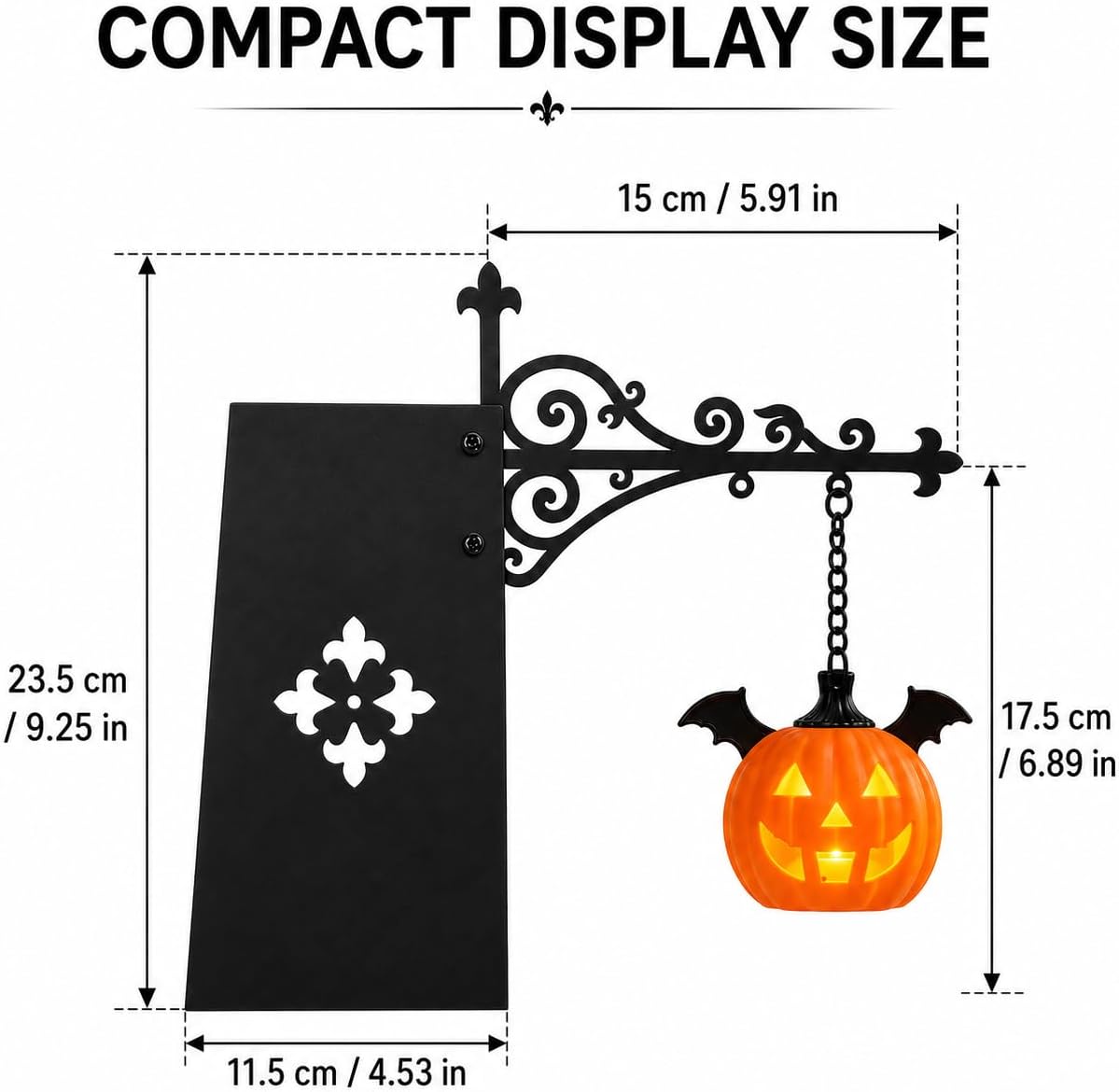 Library Lantern Mini Bookshelf Lamp, Pumpkin Hanging LED Book Shelf Lights