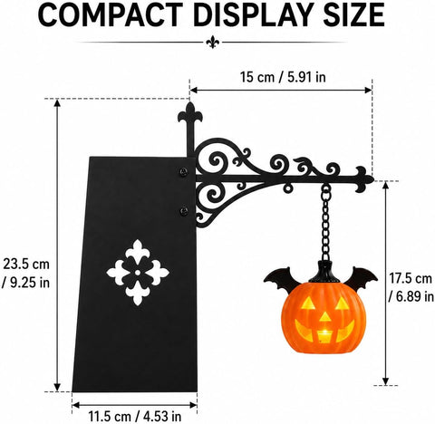 Library Lantern Mini Bookshelf Lamp, Pumpkin Hanging LED Book Shelf Lights