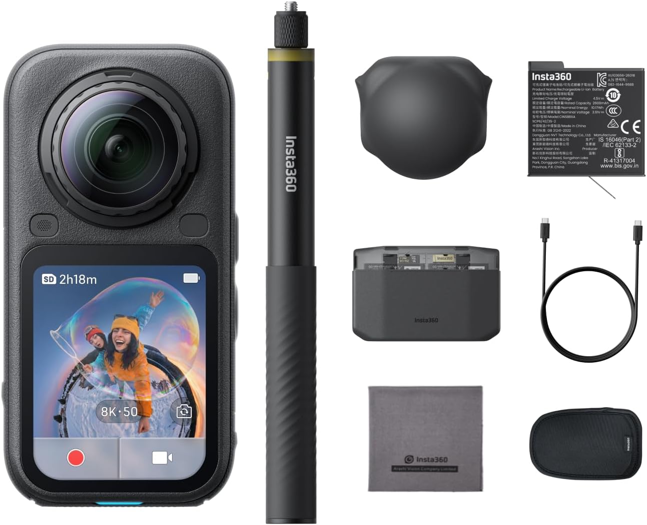 Insta360 X6 Essentials Bundle - 8K 360 Camera with 1/1.1'' Sensors