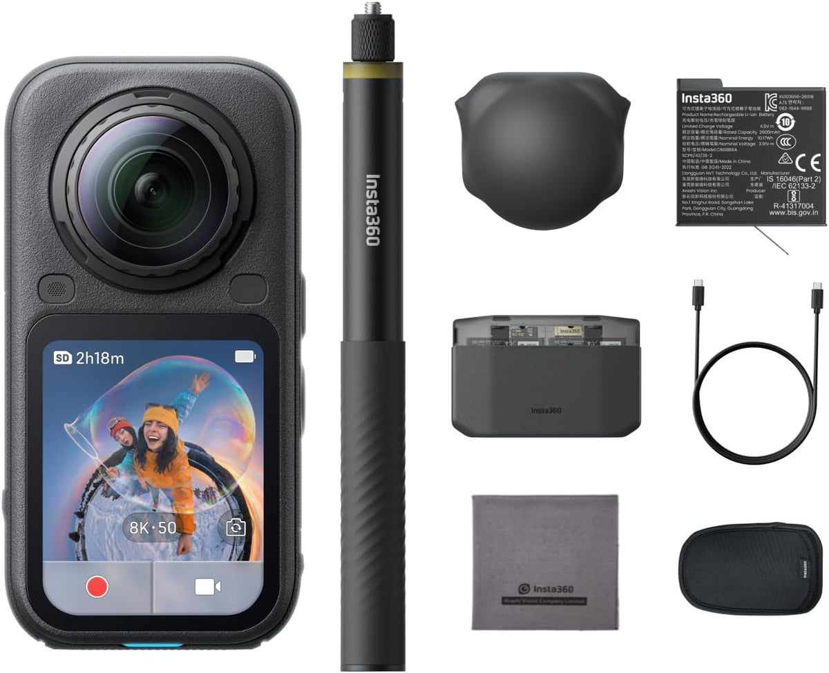 Insta360 X6 Essentials Bundle - 8K 360 Camera with 1/1.1'' Sensors