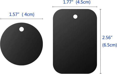 DSTELIN Universal Metal Plate 8 Pack for Magnetic Phone Car Mount Holder Cradle with Adhesive (Compatible with Magnetic Mounts) - 4 Rectangle and 4 Round, Black