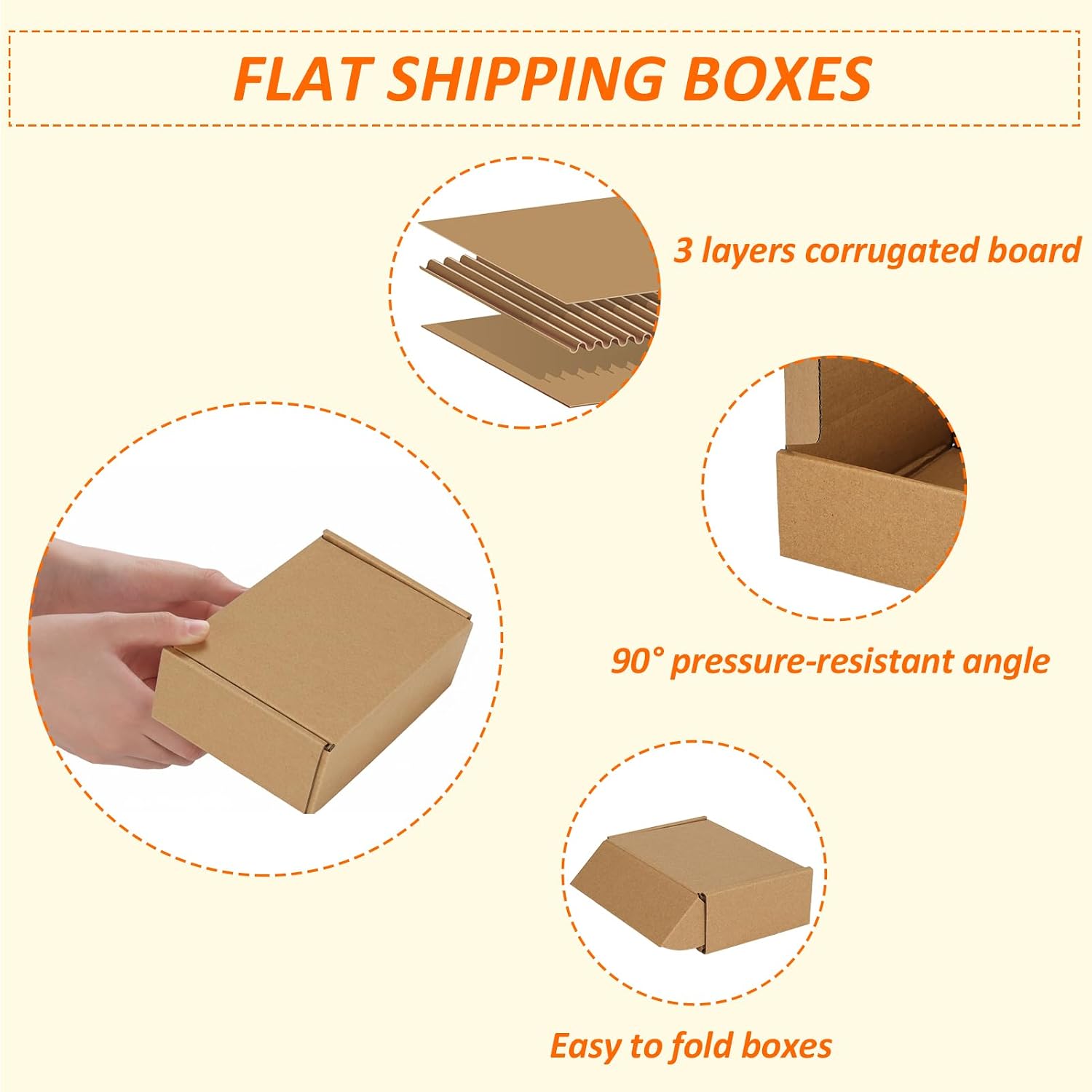 HORLIMER 6x4x2 inches Shipping Boxes Set of 25, Brown Corrugated Cardboard Box Literature Mailer