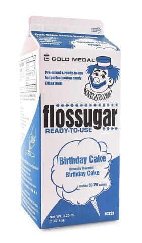 Floss sugar Flavor Cotton Candy 3.25 lb - 1 Carton 52 oz - 1/2 Gallon (Cherry)