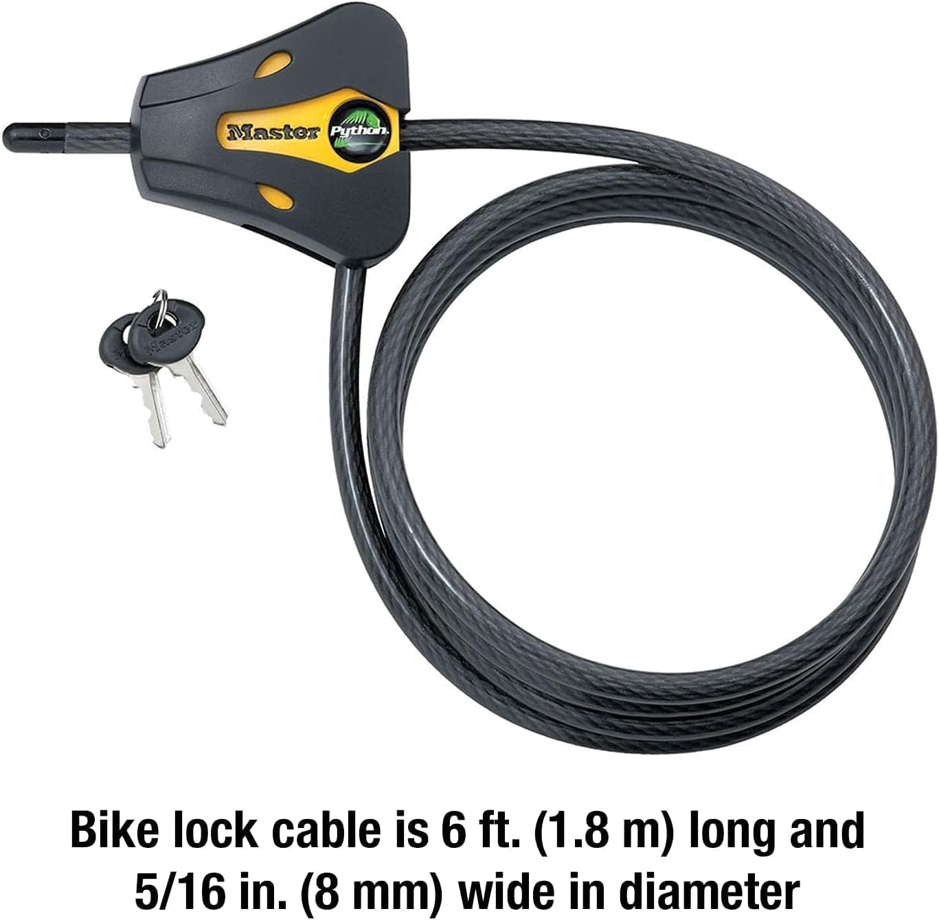 Master Lock - Keyed Alike Trail Camera Python Adjustable Cable Locks w/8 Keys, Model# 8419KA-4