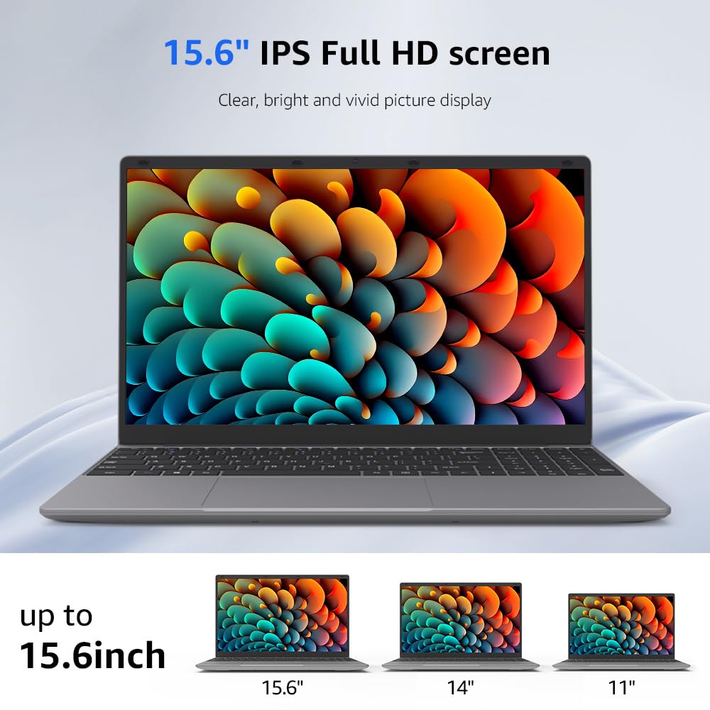 ApoloSign 15.6" Laptop, Expandable 1TB, 12GB RAM, 512GB SSD, with Intel N5095 High-Speed Performance, and Full HD Display, Dual-Band WiFi, 178° Open Angle, Dual Speakers