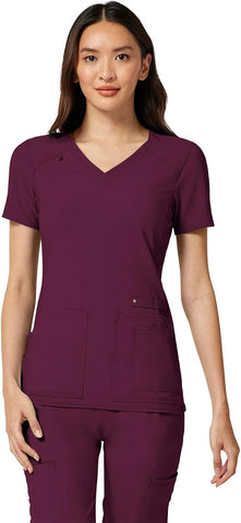 Cherokee Women's Medical Scrub Top Iflex V-Neck Knit Panel Top CK605