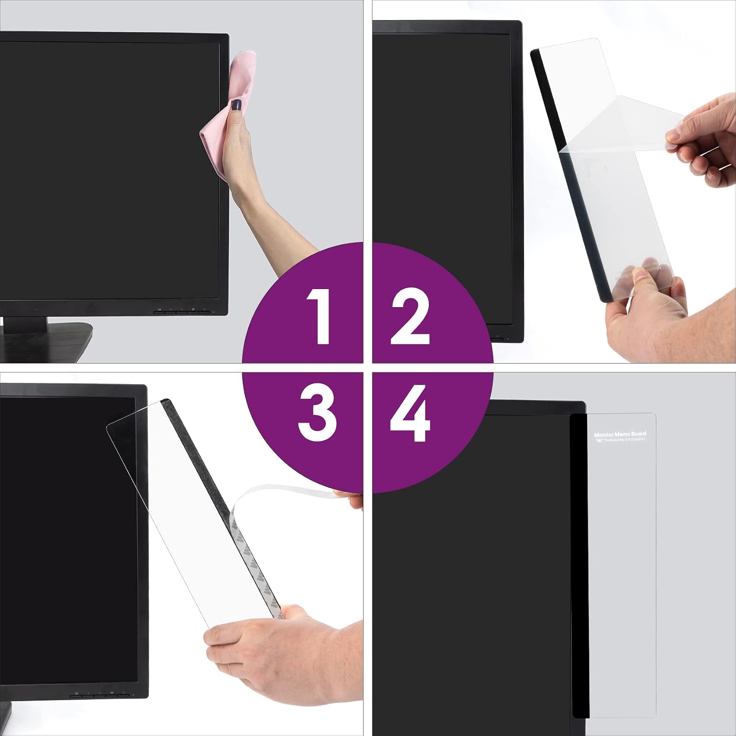 Office Desk Accessories 2pcs Computer Monitor Memo Board Office Supplies