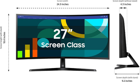 Samsung 27" Essential S3 (S36GD) Series FHD 1800R Curved Computer Monitor