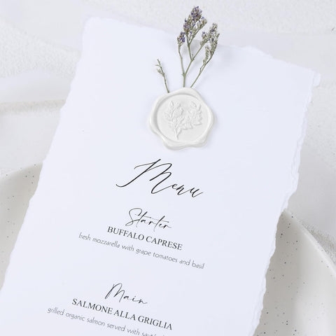 UNIQOOO Wax Seal Stickers - Eucalyptus Wedding Invitation Envelope Seal Stickers, 50 Pcs Self- Adhesive Snow White Stickers, Perfect for Invitation, Christmas, Gift Wrapping