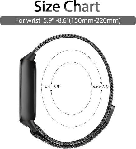 Vanjua for Fitbit Inspire 3 Bands Women Men, Stainless Steel Metal Mesh Loop Adjustable Magnetic Wristband Replacement Straps Compatible with Fitbit Inspire 3 Fitness Tracker