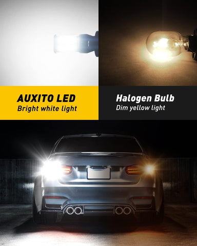 AUXITO 912 921 LED Bulb for Backup Light Reverse Lights High Power 2835 15-SMD Chipsets Error Free T15 906 922 W16W Bulbs, 6000K White, Automotive Light Bulbs (Upgraded, Pack of 2)
