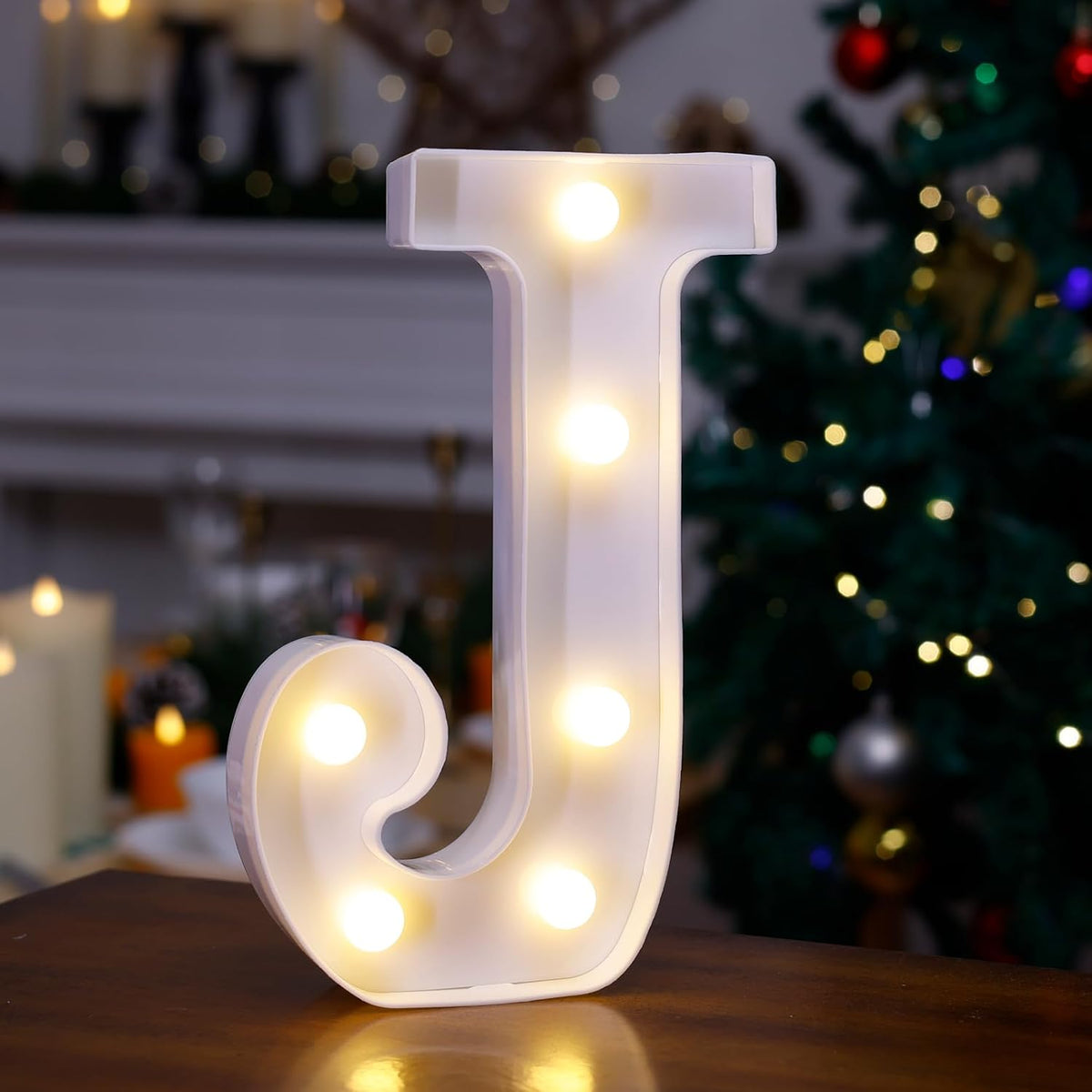LED Light Up Letters, 26 Alphabet Marquee Letter Lights Sign - Letter J