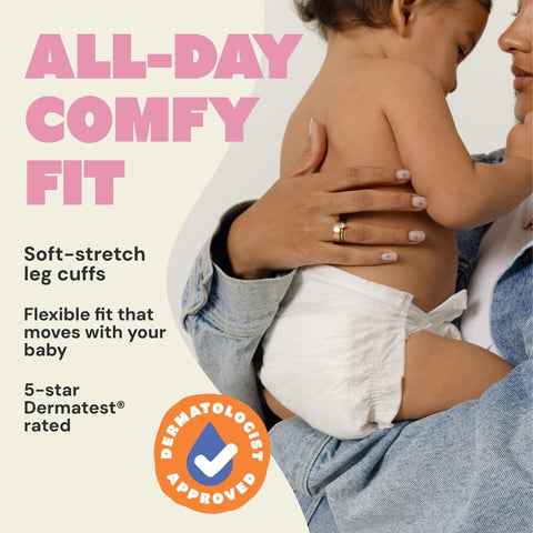 DYPER - Pack of 2 Baby Diapers Size 2 (64 Count) - Leak Proof, Plant Based, Hypoallergenic & Ultra Absorbent Disposable Diaper for Day & Overnight, Skin-Friendly Comfort Size 2 Diapers (12-18 lbs)