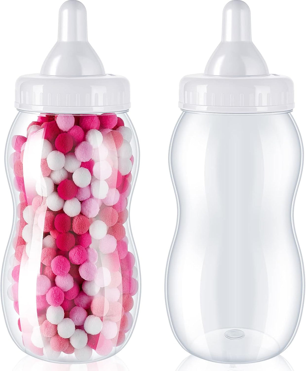 Tessco for you 2 Pcs 15in Jumbo Baby Bottle Bank Baby Shower, White