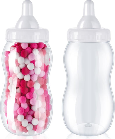 Tessco for you 2 Pcs 15in Jumbo Baby Bottle Bank Baby Shower, White