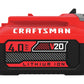 CRAFTSMAN V20 Lithium Ion Battery, 4.0-Amp Hour, 2 Pack, LED Charge Indicator (CMCB204-2)