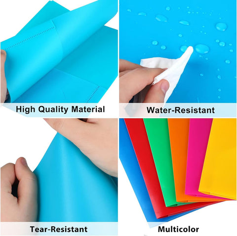 HABGP Plastic Folders with Pockets, 18 Color Heavy Duty Two Pocket Folder