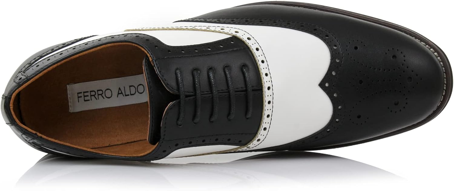 Ferro Aldo Men's Wingtip Oxford Dress Shoes | Classic Brogue & Two-Tone Spectator Styles | Formal Wedding Business Party Shoe