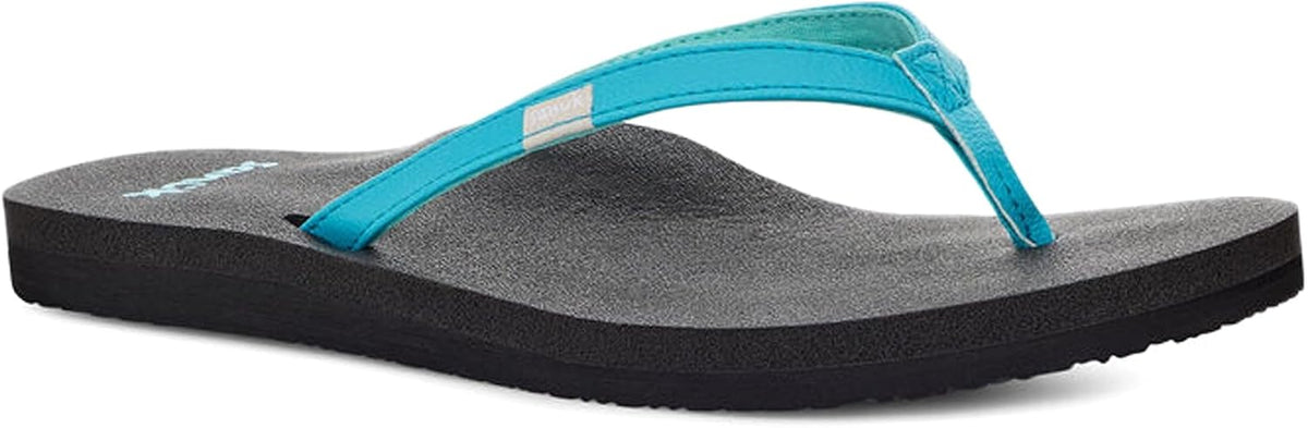 Sanuk Yoga Joy Womens Flip Flops | Yoga Mat Footbed | Sandals for Women | Womens Yoga Sandals | Women's Beach Sandals