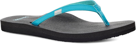 Sanuk Yoga Joy Womens Flip Flops | Yoga Mat Footbed | Sandals for Women | Womens Yoga Sandals | Women's Beach Sandals