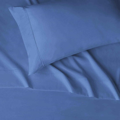 Amazon Basics Lightweight Breathable Super Soft Easy Care Wrinkle Resistant Brushed Microfiber 3-Piece Bed Sheet Set with 14-Inch Deep Pockets, Twin, Dutch Blue, Solid